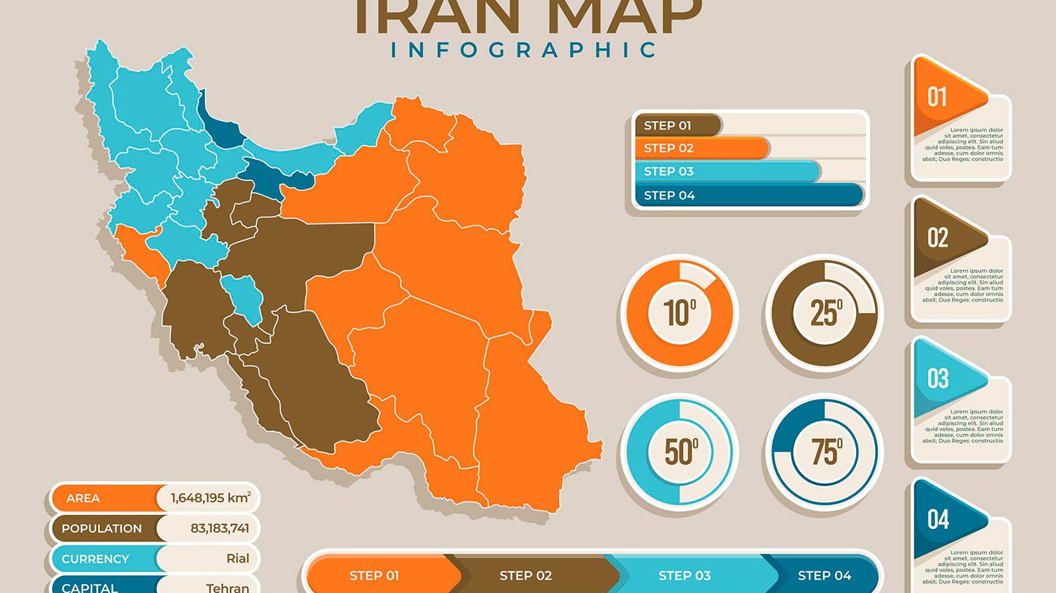 نقشه کشور ایران با اینفوگرافیک