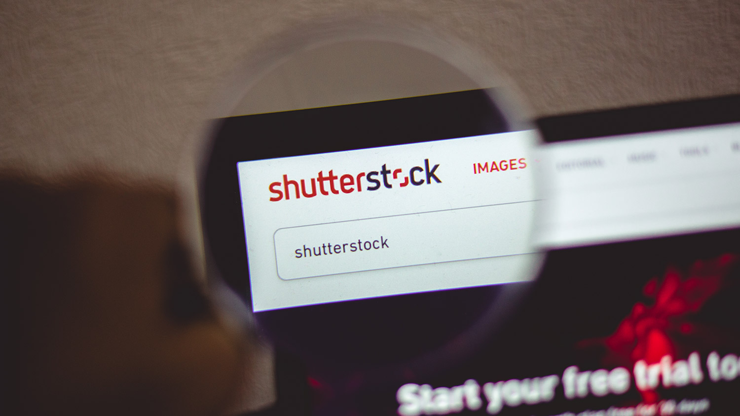 جستجو عکس در سایت shutterstock در لپ تاپ