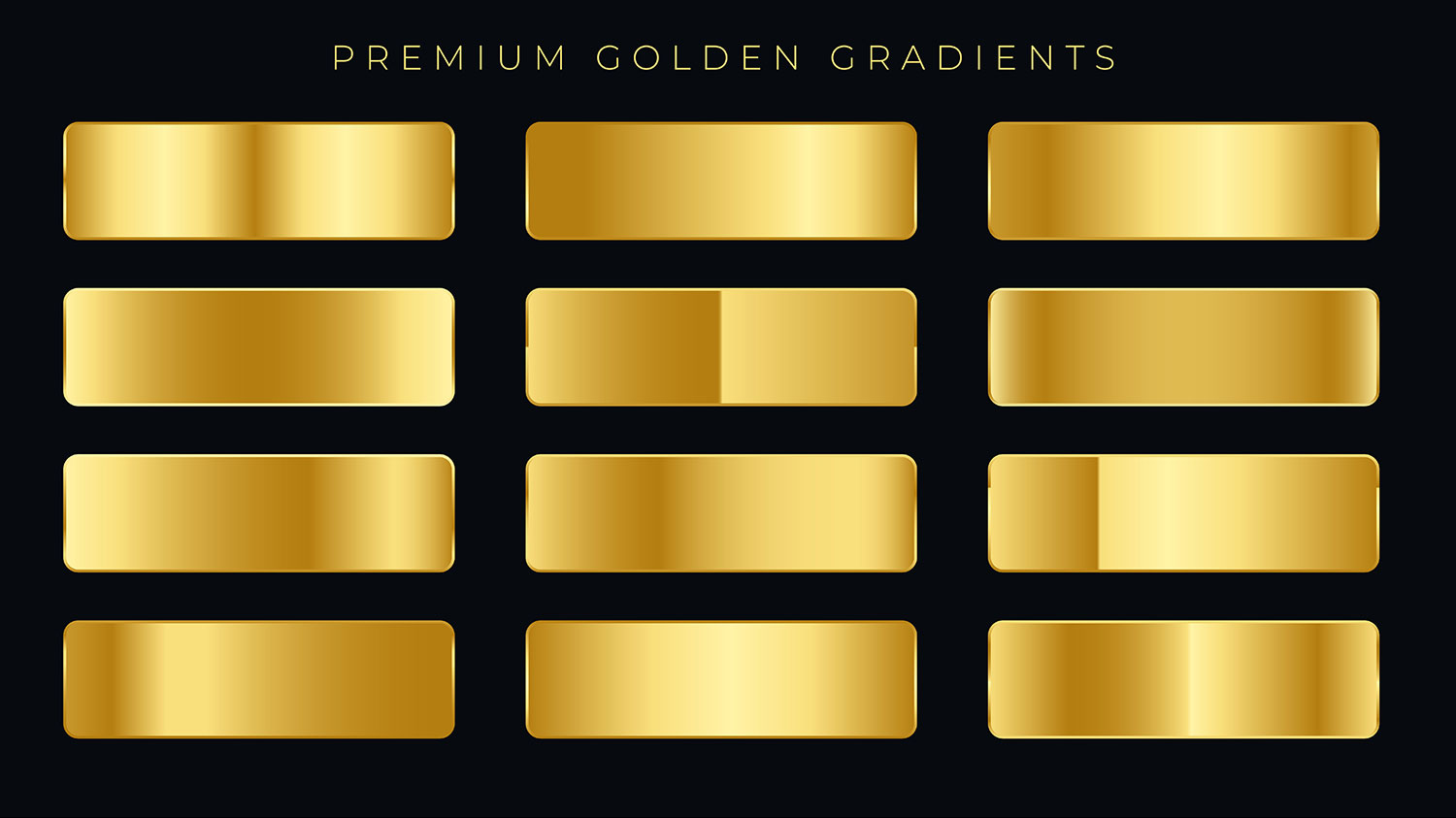 مجموعه 12تایی از نمونه‌های گرادینت طلایی پریمیوم