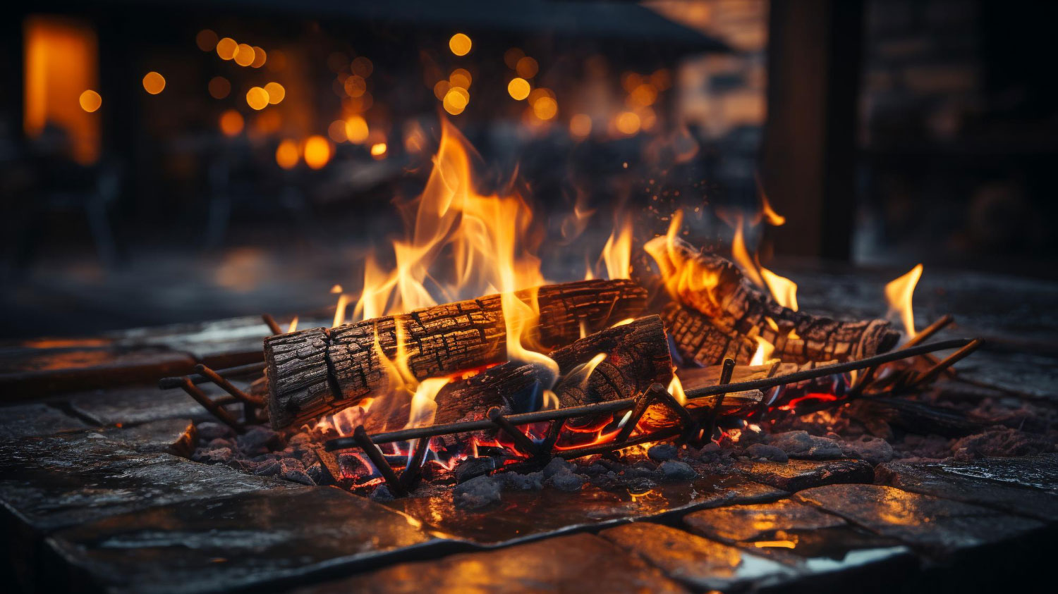 تصویر شعله آتش یک چوب در حال سوختن 