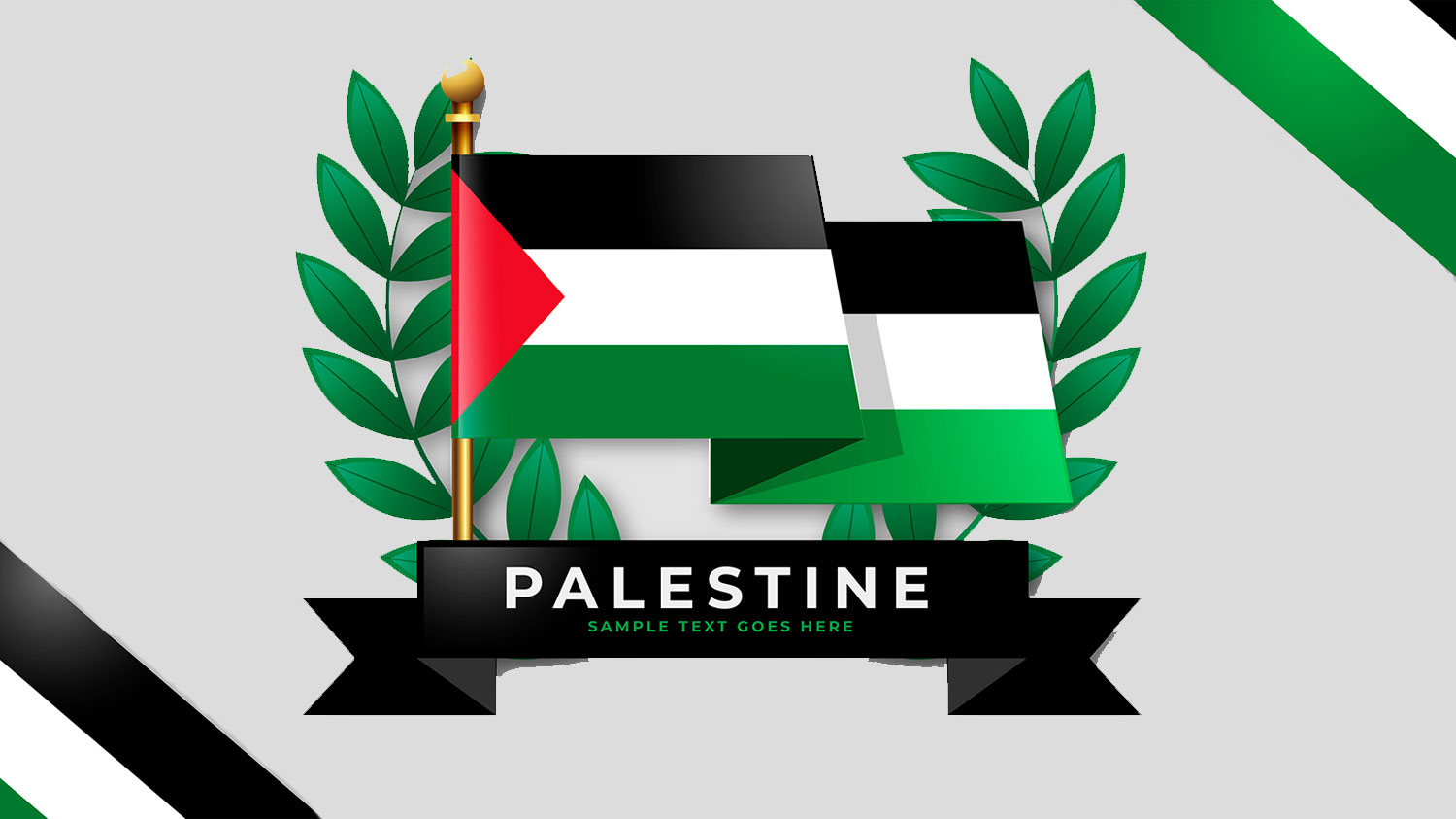 پرچم فلسطین به همراه متن palestine