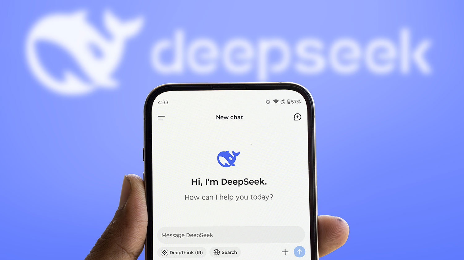 نمای نزدیک هوش مصنوعی DeepSeek در موبایل