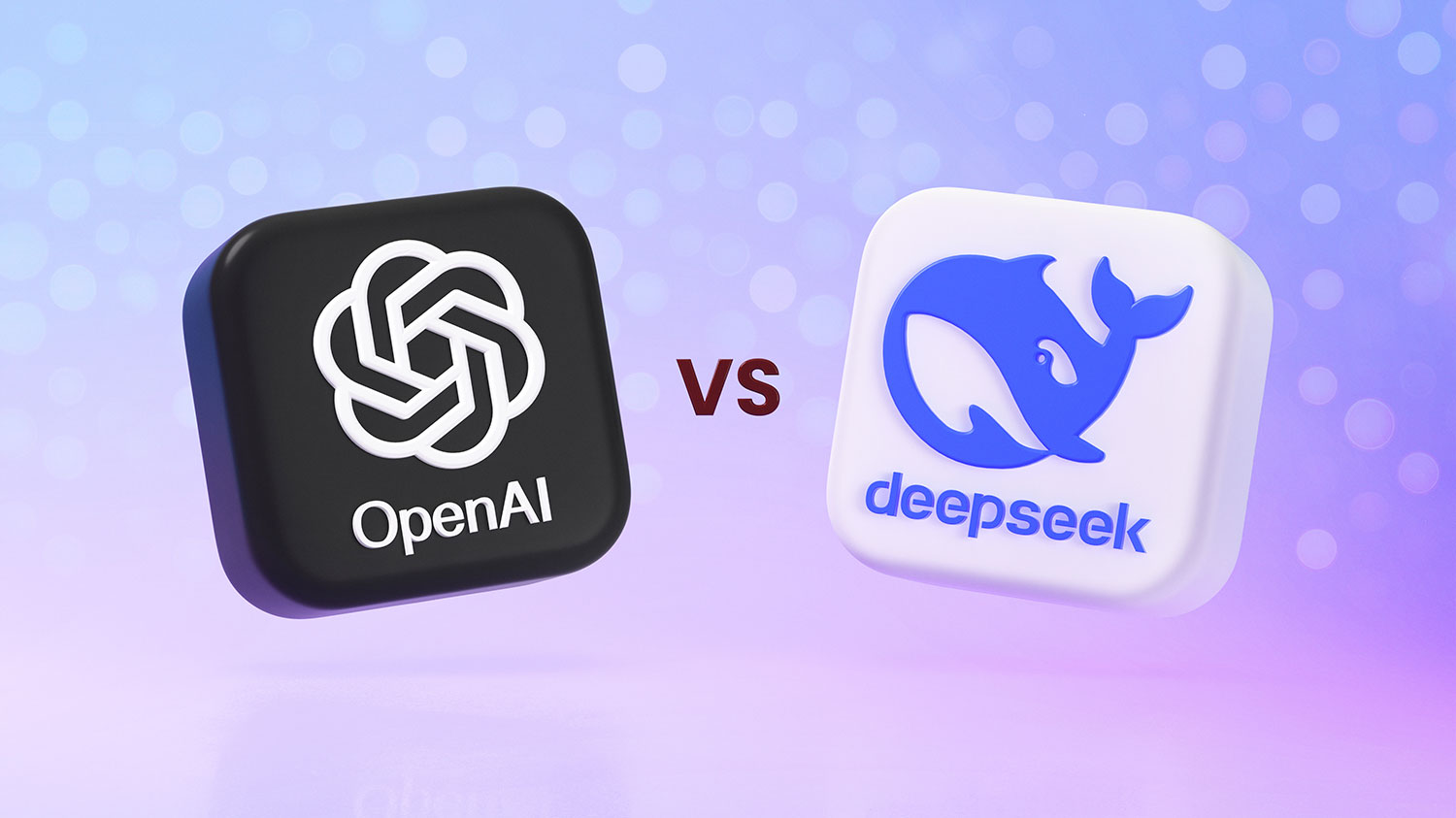 مقایسه openai و deepseek از طریق نمایش لوگوهای هر دو هوش مصنوعی